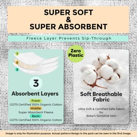 KiddyStar 5 Pack Organic Cotton Burp Cloths for Boys & Girls - Absorbent Burping Cloth, Burp Towel, Burping Rags, Spit-up Cloth, Baby Wipe Cloth