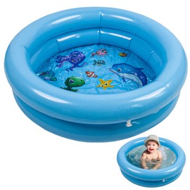 Inflatable Paddling Pool, Inflatable Baby Swimming Pool, Inflatable Baby Pool, Children's Swimming Pool, Round Inflatable Children's Pool, Baby Pool (Blue Small)