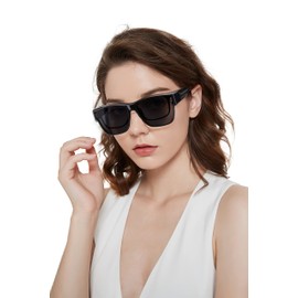 LVIOE Polarised Over Glasses Women's Fit-Over Glasses Sunglasses for Glasses Wearers UVA UVB Protection, B03 Black