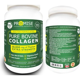 Promise Pure Bovine Grass-Fed Collagen Peptides Powder with Hydrolyzed Collagen – Unflavored, Non-GMO, Gluten-Free, Supports Healthy Skin, Hair, Bones & Joints – 525 grams