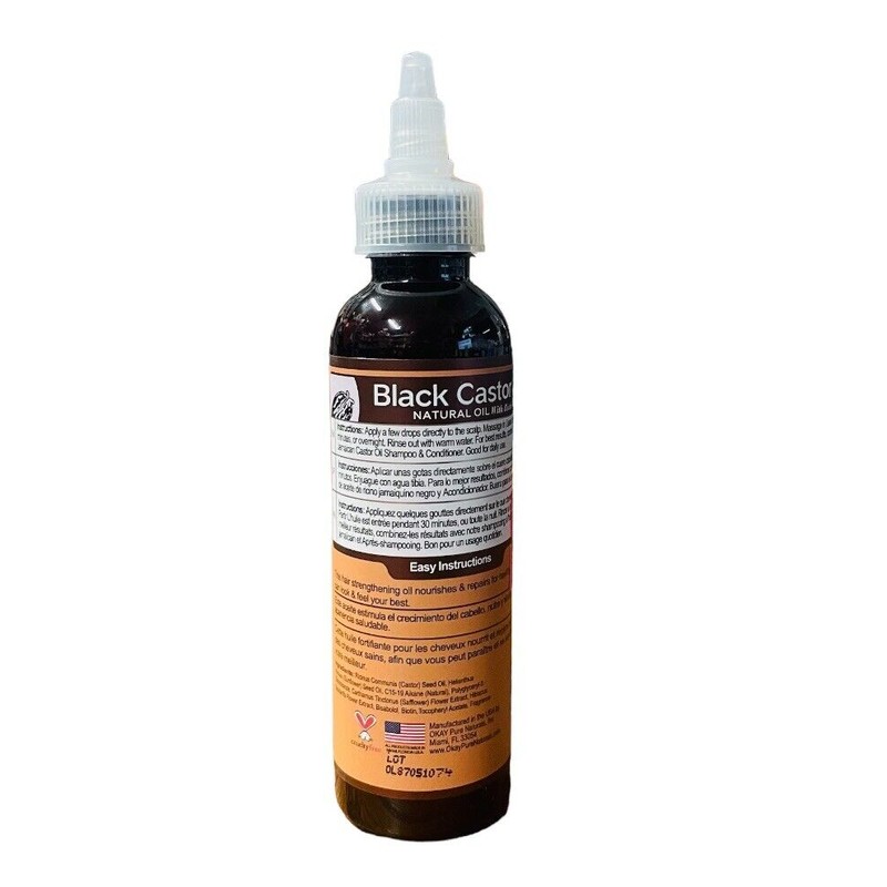 4 oz OKAY Pure Natural Black Castor OIL Hair Growth
