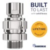 HammerHead Showers® Solid Metal Shower Head Swivel Ball Adapter, Chrome