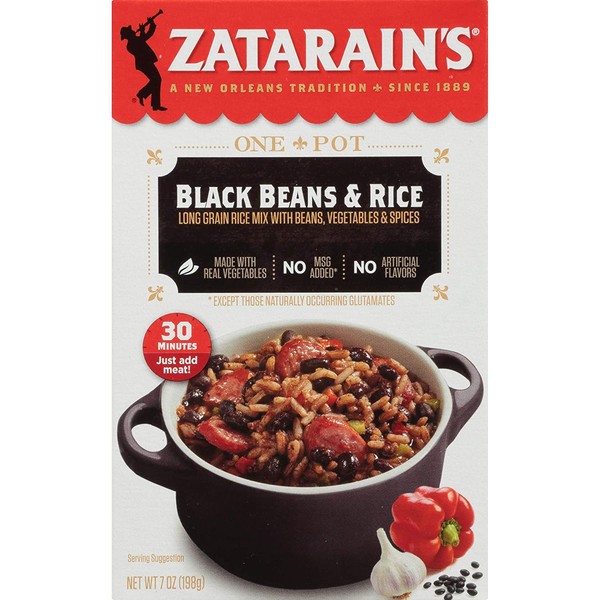 Zatarain's Black Beans and Rice Mix, 7 Ounces - Pack of 4