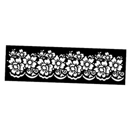 Flower 11.02 x 1.57in DIY Laser Cut Stencils 28x4cm Ornament Template Guides Reusable Custom Cut Stencil Sheet Template Cutout Sign DIY Supplies for Airbrush Painting Drawing FW-547