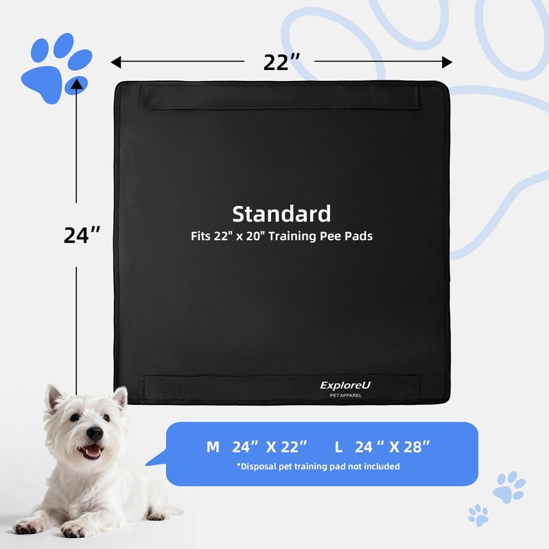 Pee Pad Holder,Folded Non-Slip for Potty Tray with Magnetic Lock,M:24"x28"