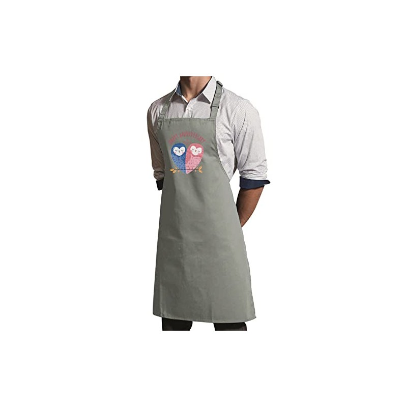 Fabulous Premium-Küchenschürze Grau Owl Anniversary Wedding Celebration Gift Ideas Couple