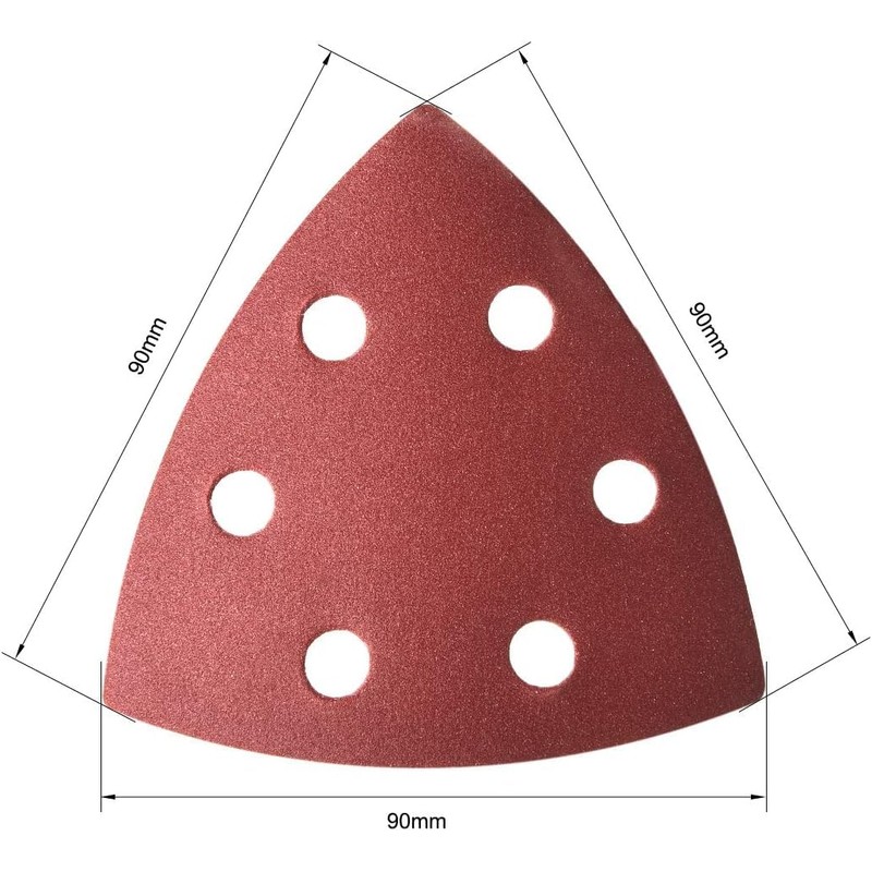 TA-VIGOR 15Pcs 320 Grit Detail Sander Sandpaper, 6 Holes Sanding