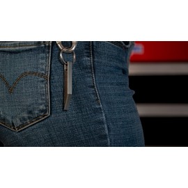 HighLine Precision Multi Tool EDC Pry Bar Keychain - Everyday Carry Mini Pry Bar Keychain - Heavy Duty Stainless Steel Pocket Prybar Key Chain with Screw Driver & Box Opener - Made in USA - Design 1