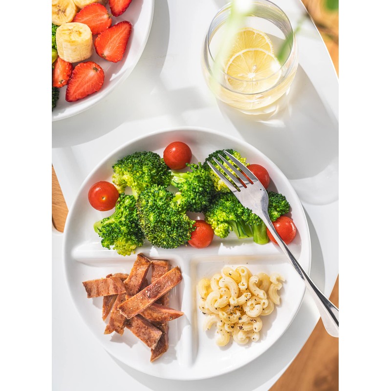 Sweese Portion Control Plates Set of 2, 9 Inch Divided