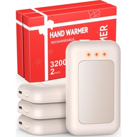 Jerritte Electric Hand Warmers Rechargeable 4 Pack, Rechargeable Hand Warmer, 16 Hrs Portable Hand Warmer for Outdoor Camping Hunting Golf Accessories, Gifts for Women Men Ivory