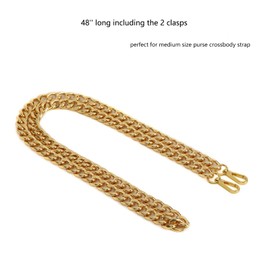 Xiazw Medium Size Fabulous Metal Shoulder Crossbody Purse Strap Replacement Bag Chain Accessories (Yellow Gold,48'')