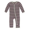 KicKee Pants Little Girls Print Coverall with Zipper - Elderberry