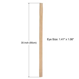 uxcell 35 Inch Wood Hammer Handle Wooden Handle Replacement for Sledge Hammer Oval Eye European Beech Wood