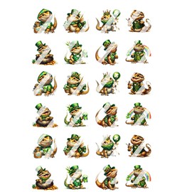 St. Patricks Bearded Dragon Nail Art Decals - Waterslide Nail Decals (Adult Large 0.5" inches)