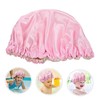 Baluue Double Layer Satin Dome Cap Adjustable Elastic Shower Hat