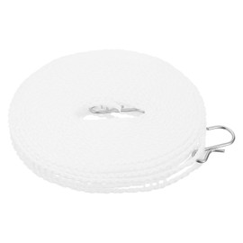 sourcing map Portable Clothesline, 16.4ft Nylon Windproof Non-Slip Washing Line Rope for Courtyard Outdoor Travel Camping Laundry Drying, White