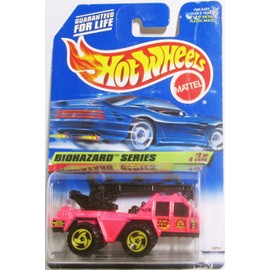 Hot Wheels Mattel 1998 1:64 Scale Biohazard Series Pink Flame Stopper Die Cast Car 2/4