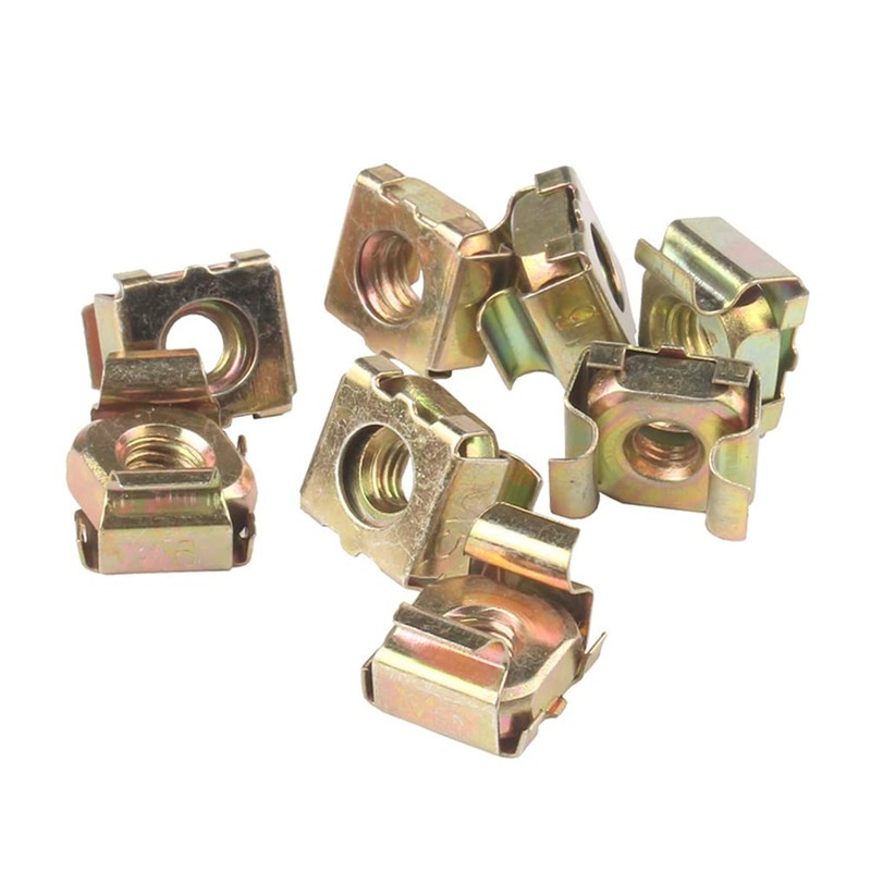FEEIMOL Cage Nuts M5 Carbon Steel Galvanized Square Insert Nuts