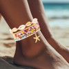 Zoestar Boho Layered Beaded Anklet Gold Starfish Ankle Bracelets Seashell