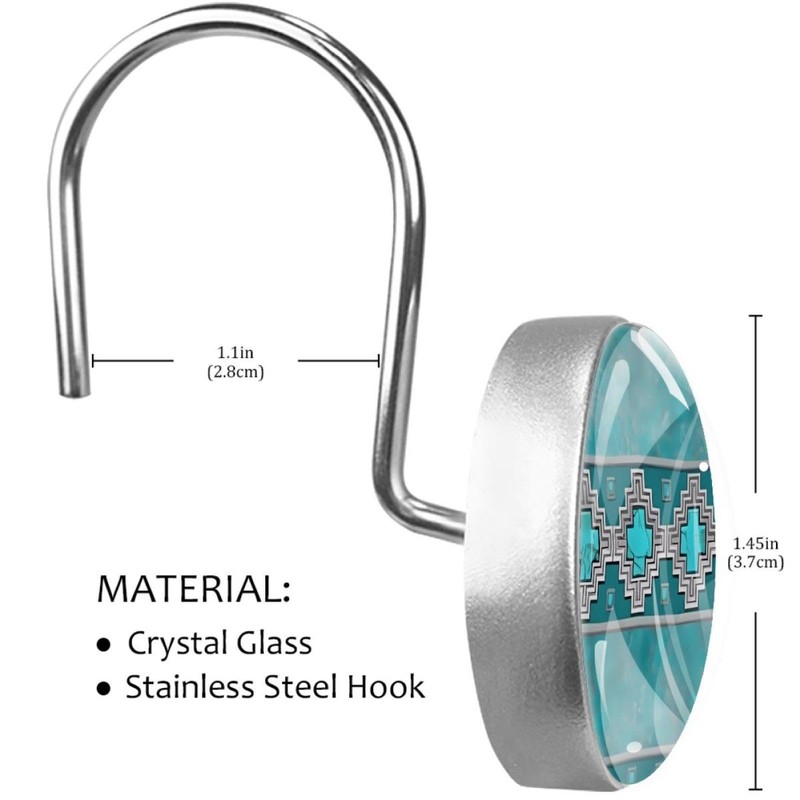 Silver Santa Southwest Turquoise Arizona Desert Western Lodge Decorative Shower