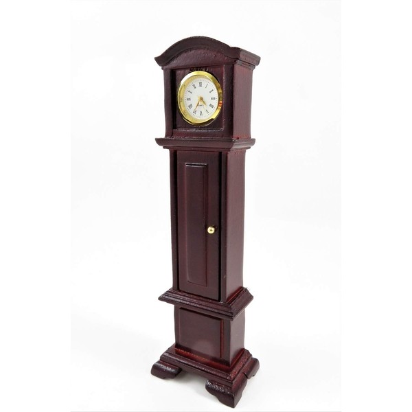 Melody Jane Dolls House Working Grandfather Clock Mahogany Miniature Hall