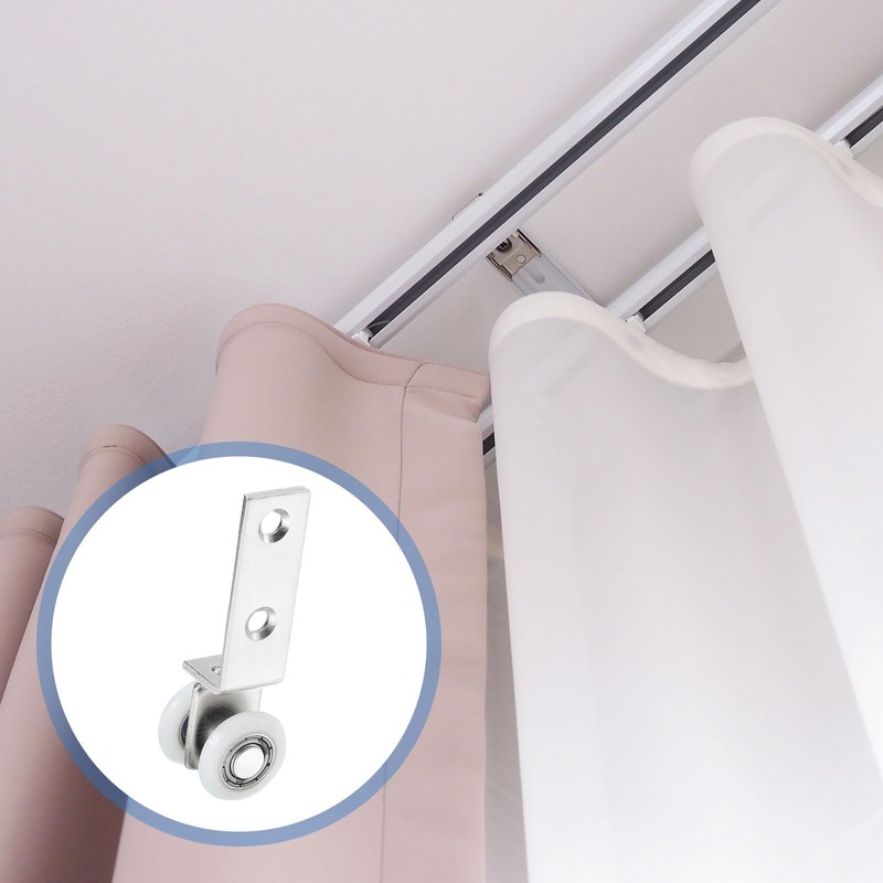 sourcing map 8Pcs Curtain Hanging Wheel, Window Track Rollers Smoothly
