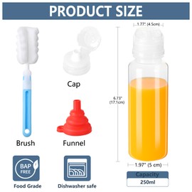 YBCPACK 12-Pack 360ml Heat-Resistant Plastic Juice Bottles with Flip Covers, Reusable 12 oz Smoothie Bottles, Dishwasher Safe