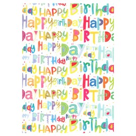 ARKRAFT 3 Sheets of Wrapping Paper XXL Happy Birthday (18-9094)