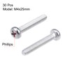 uxcell M4x25mm Machine Screws Pan Phillips Cross Head Screw 304