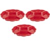 3x Serving Platter Snack Bowl Plastic Appetiser Divider 5 Compartments