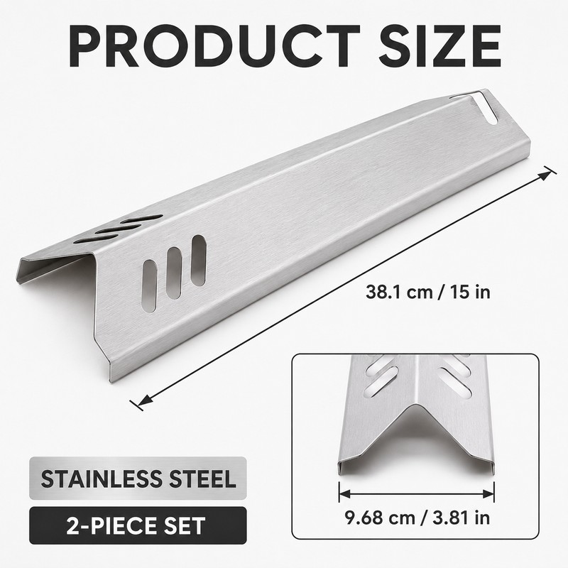 2-Pack Stainless Steel 15-Inch Grill Heat Tents for Gas Grill
