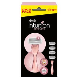 Wilkinson Sword Intuition Complete Razor - Pack of 1 Razor + 4 Charging Heads - Value Format 5 Blades for Women - Suitable for Sensitive Areas