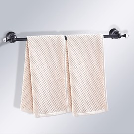 WOLIBEER Crystal Bathroom Hardware, Black 24 Inch Towel Bar Set Toilet Paper Holder Towel Ring Coat Hooks Bathroom Accessories 4 Pieces Wall Mounted