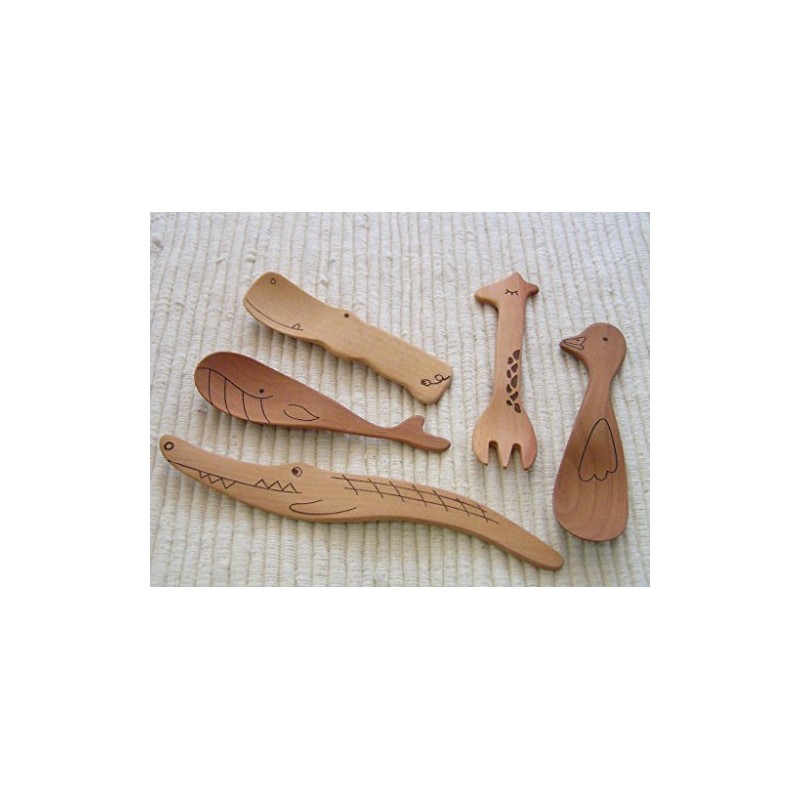 rattan craft animal spoon giraffe treat fork