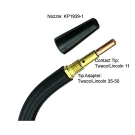 WeldingCity 100-amp 10-ft Flux Cored Gasless MIG Welding Gun Torch Stinger Replacement for Lincoln Magnum 100L (K530-3A Amphenol Terminals)