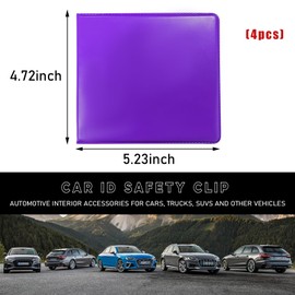 Ziciner 4PCS Car Registration and Insurance Holder, 5.2"× 4.7" Leather Auto Glove Box Organizer with Closure, Essential Car Document Holder for Card, Driver License (Purple)