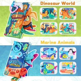 YPFonetoy 2pcs Soft Baby Books 0-6 Months, Infant Newborn Books Toys for 6-12 Months, Tummy Time Touch Sensory Interactive Toy for Baby 0-12m Must Haves