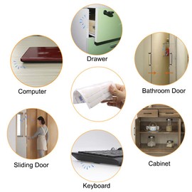 GINOYA 16pcs Glass Top Bumpers, Silicone Strip Adhesive Furniture Bumpers for Sliding Door Cabinet Drawers