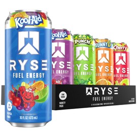 RYSE Fuel Energy Drink - Variety Pack - Sugar Free, Gluten Free & Vegan - 200mg Natural Caffeine, Taurine & Choline for Focus & Energy - No Artificial Colors - 16 fl oz Cans (12-Pack)