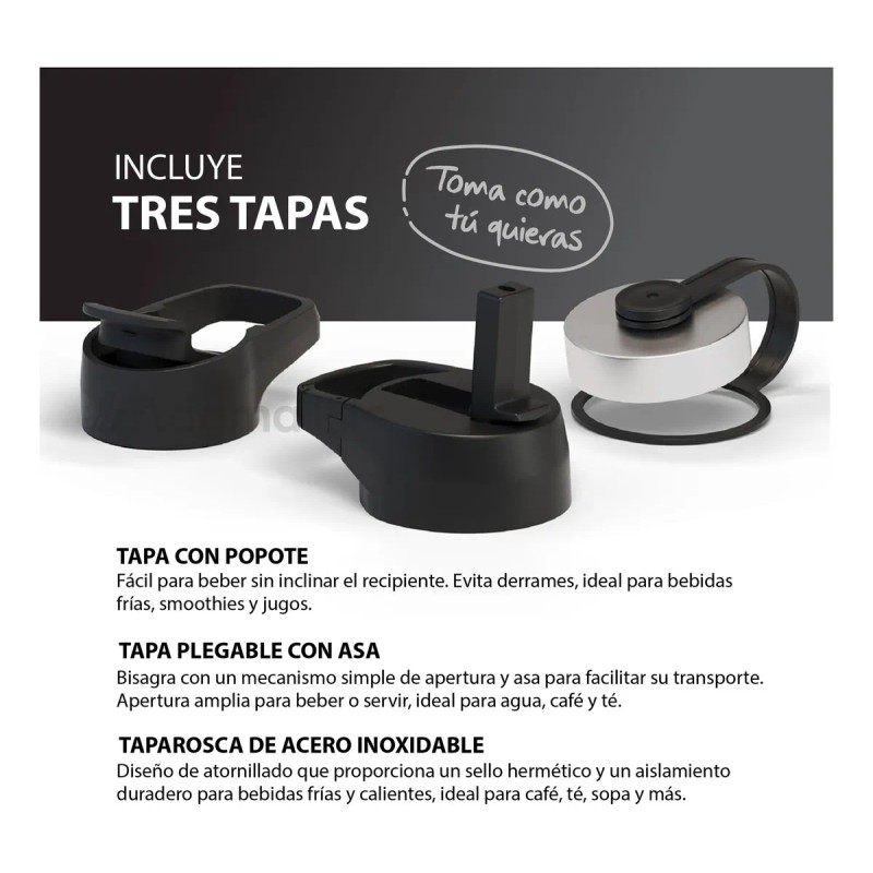 Magma Life Termo para Café y Agua de Acero Inoxidable