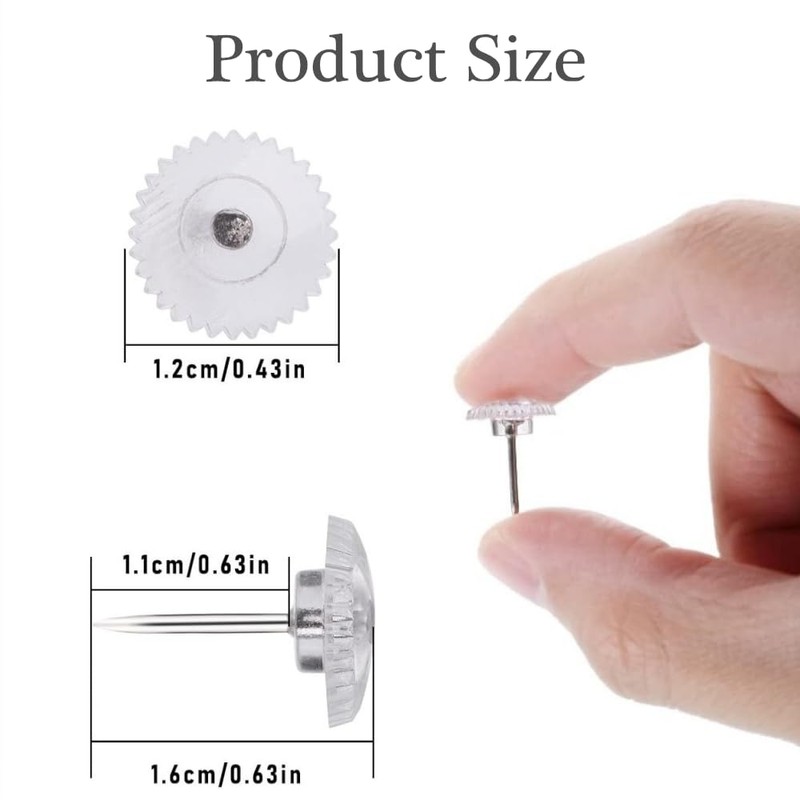 100 Pieces Clear Push Pins Thumb Tacks Transparent Head Cork
