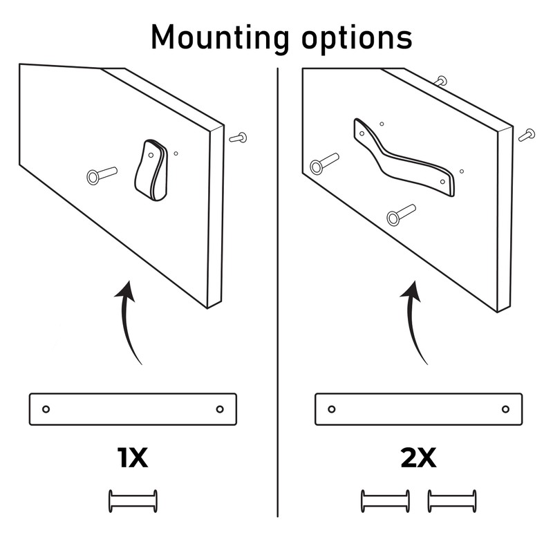 Brute Strength - Black Leather Cabinet Handles - 6 Pack