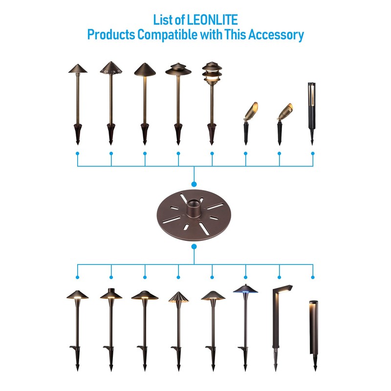 LEONLITE Low Voltage Landscape Path Light Stability Plate, 1/2" NPT
