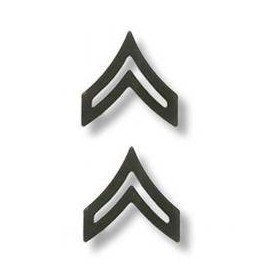 Hero's Pride Rank Insignia - Tactical Black - Pair - Corporal - 15/16 Inch Wide