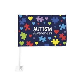 Autism Awareness Month Car Flag Window Clip Flag Double Sided Window Vehicle Flags Outdoor Banner Decoration 12 * 18 Inches