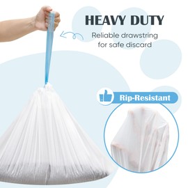 Greesum 45 Count Waste Bags for Automatic Self-Cleaning Litter Box, Replacement Cat Litter Box Liners, 3 Rolls Drawstring Trash Bags, 20 x 18 Inches (1 Pack/45 Counts)