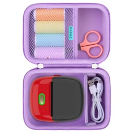 RAIALL Case for ORGSTA S002 Sticker Printer, Travel Bag for Mini Printer Portable Thermal Sticker Printer Label Maker, Label Printer Study Printer Storage Holder for Thermal Paper and Cable, Purple
