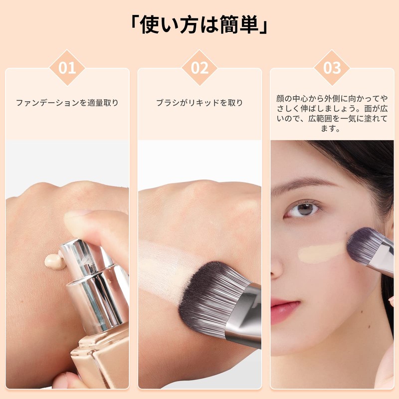 DUcare Popular Foundation Brush, Round and Flat Type, Perfect for