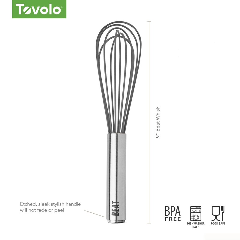 Tovolo Whisk 9 Inch Heavy Duty Silicone Wire Stainless Steel