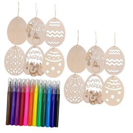 Operitacx 1set Resurrection Machine Hanging Party Large Decorator Egg Craft Decoration Ornaments Decorative Paintable Things to Paint on Easter Wood Slices Unfinished Wood Cutout 30pcs